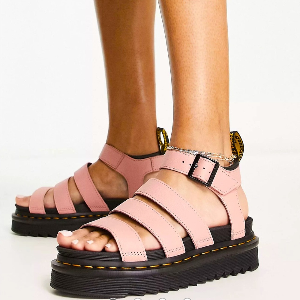Dr. Martens Pink Strappy Sandals